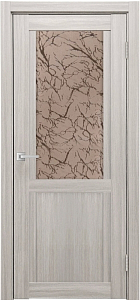 Товар Межкомнатная дверь Легенда К-12 тон Белая лиственница Остекление Гранит бронза